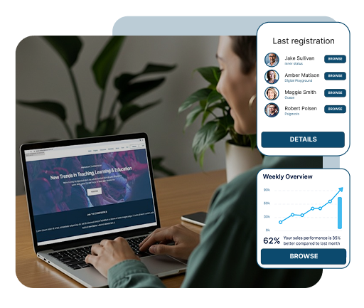 Running an event from a laptop with the SharEvent registration dashboard
