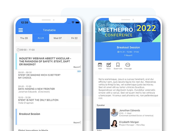 SharEvent event app with programme and schedule updated in real time