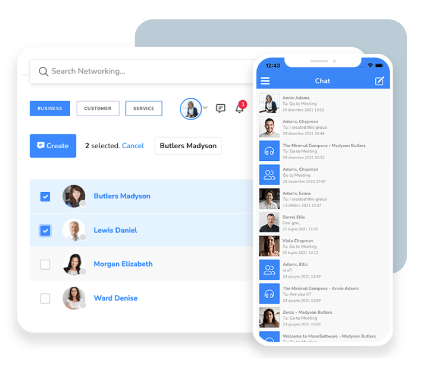 sharevent.com with networking and chat between event attendees