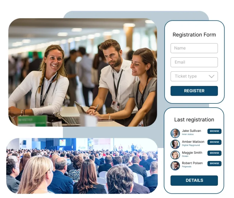 Attendee registration for a roadshow with a SharEvent sign-up form