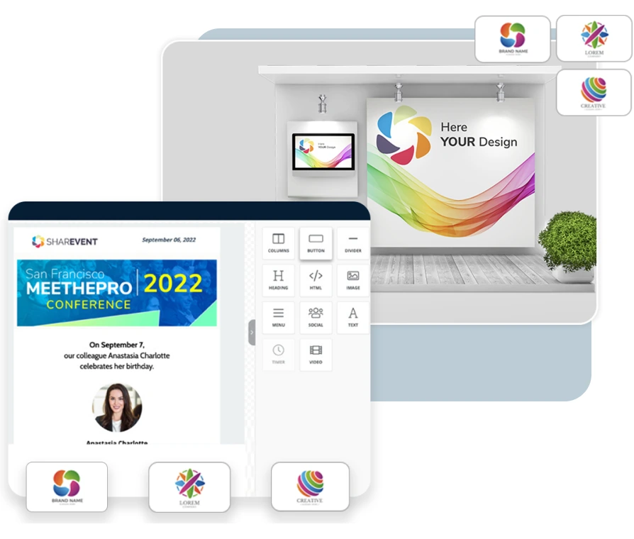 SharEvent website builder for customising an event's branding