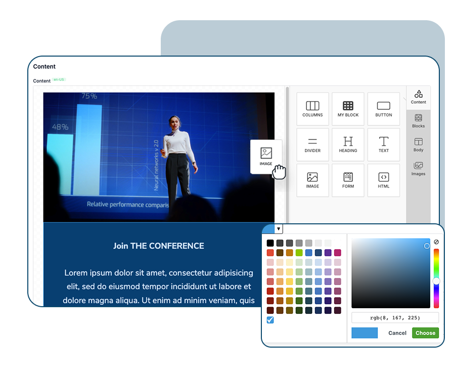 SharEvent website builder for creating an event site
