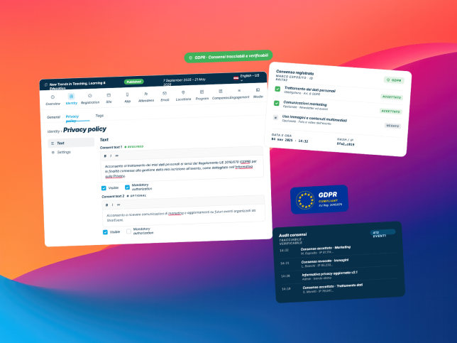 SharEvent registration form with privacy consent and GDPR compliance