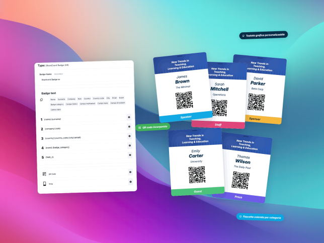 Custom event badges with QR codes from SharEvent