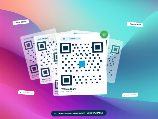 Unique QR codes for each attendee generated by SharEvent