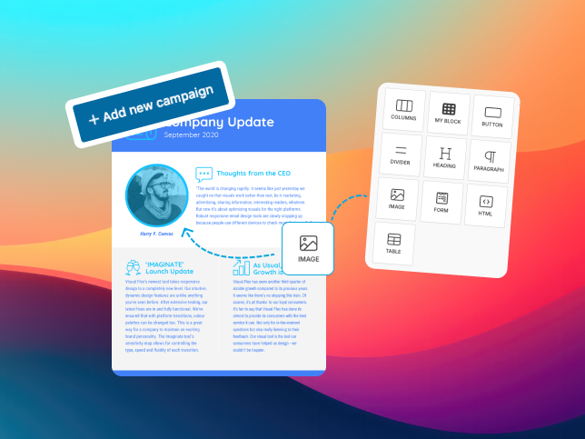 SharEvent drag-and-drop email editor for events