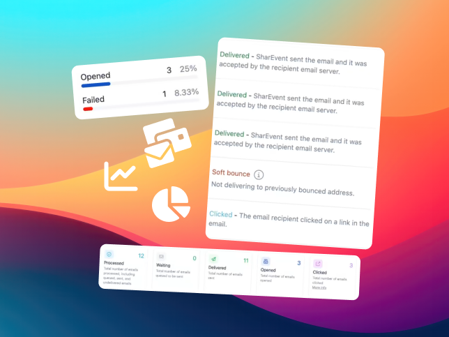 Email campaign statistics and analysis in SharEvent