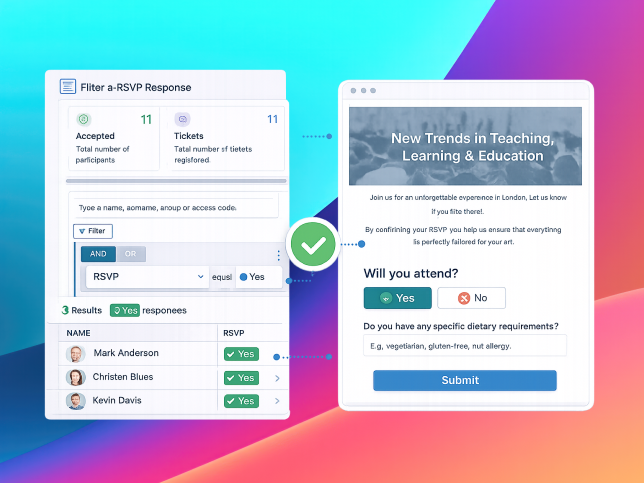 SharEvent interactive RSVP module with response form