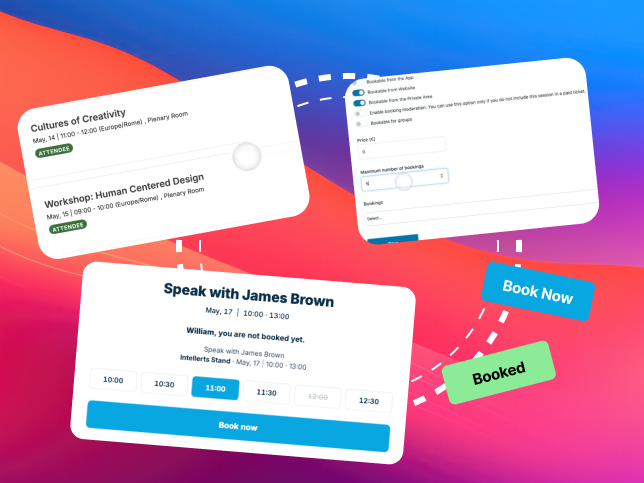 SharEvent schedules and bookings integrated with the other event features