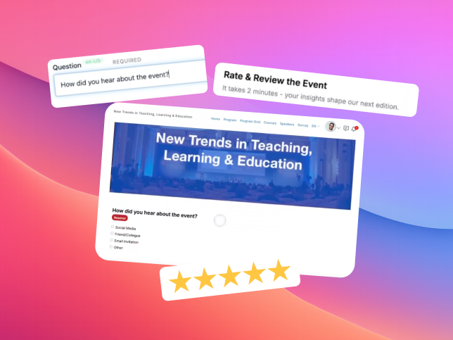 Quickly building an event survey in SharEvent