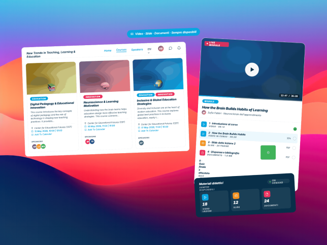 Structured SharEvent online courses with content and video
