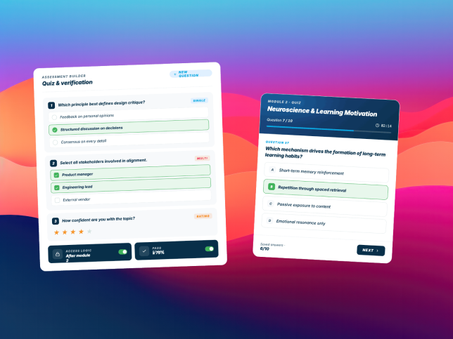 Questionnaires and learning assessments in SharEvent
