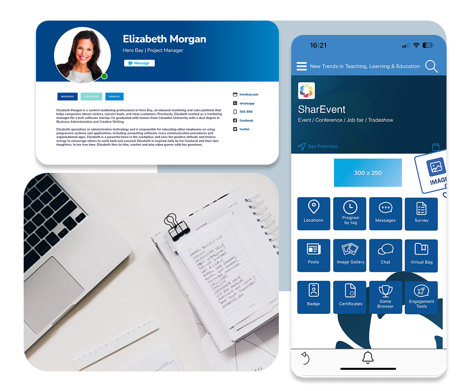 sharevent.com with attendee profile, schedule and event bookings